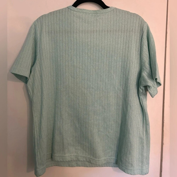 Blair Size Large Twin Set with short sleeve shell! Shimmer mint color! NWOT - Picture 5 of 7